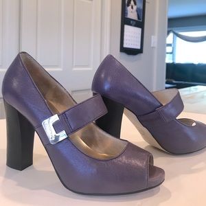 Michael Michael Kors purple leather heeled sandal
